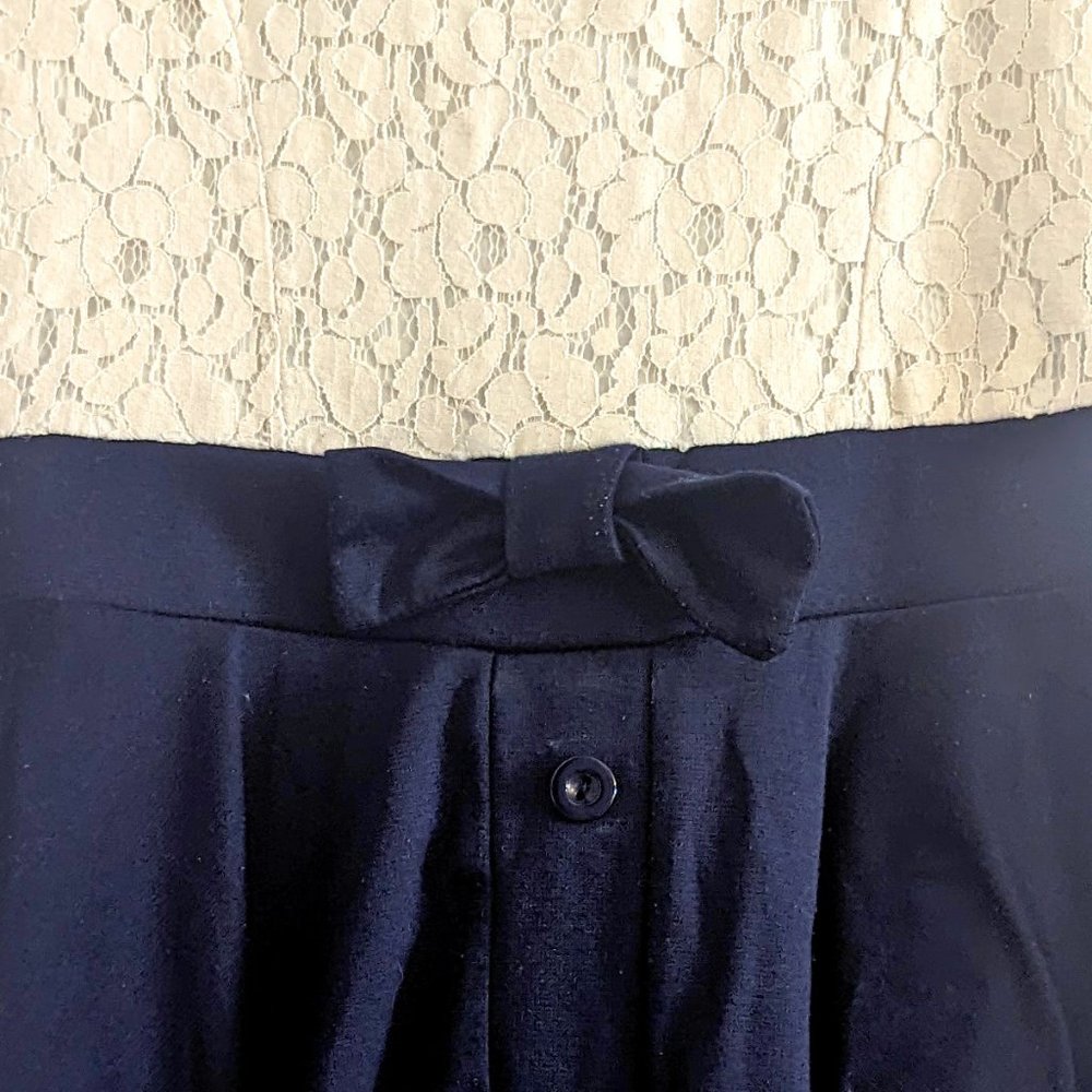 O'-Sher U.S.A. Dress, White/Blue, Medium (Modcloth)